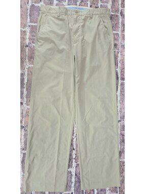 FootJoy Mens Beige Golf Pants 34x31 Flat Front Lightweight Stretch